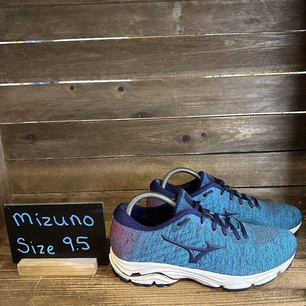 Womens Mizuno Wave Inspire 16 Waveknit Blue Road Running Sneakers Shoes Size 9.5